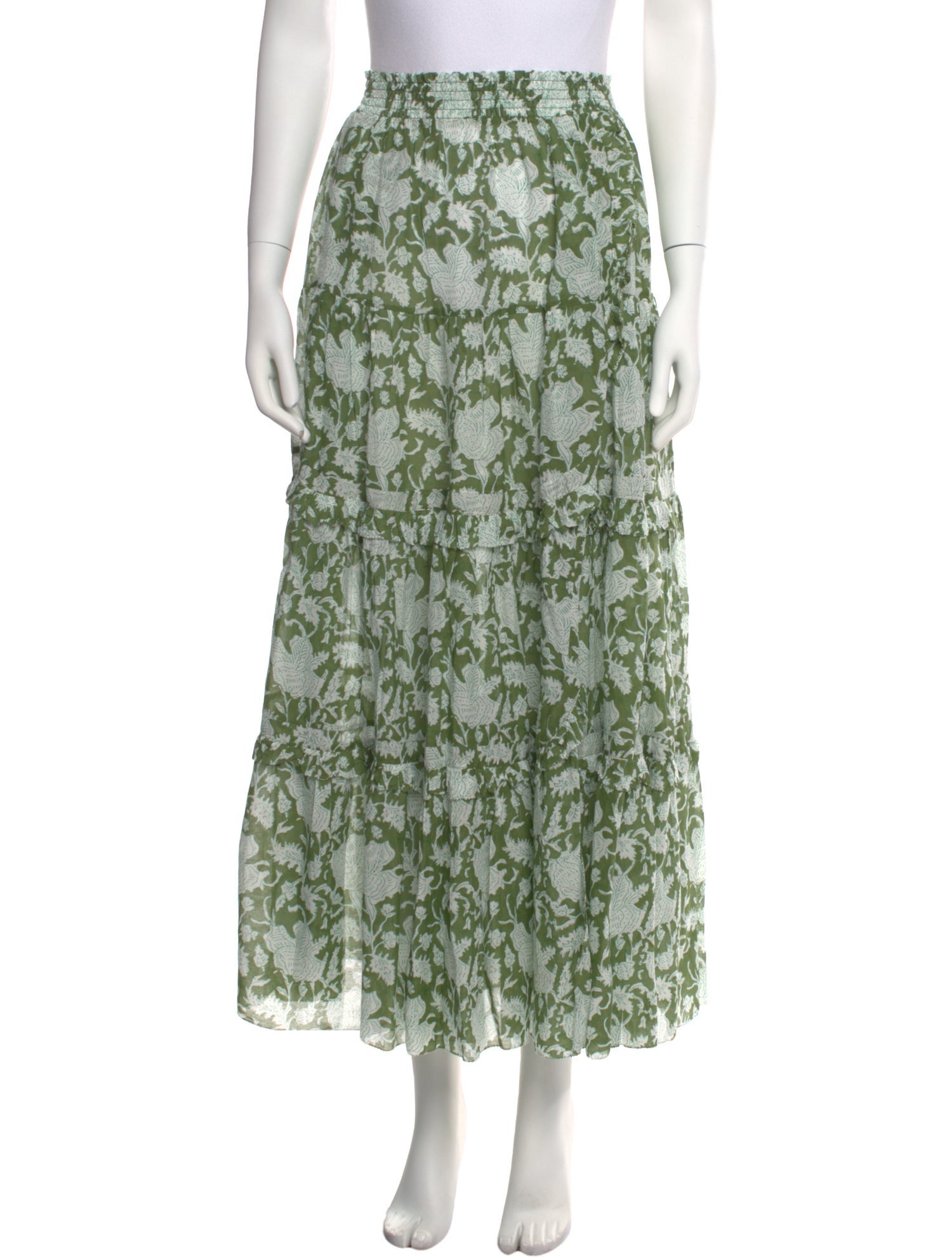 Maje Floral Print Midi Length Skirt