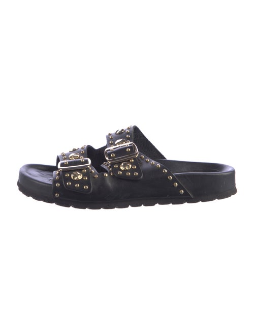 Maje Leather Studded Accents Slides