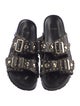 Maje Leather Studded Accents Slides