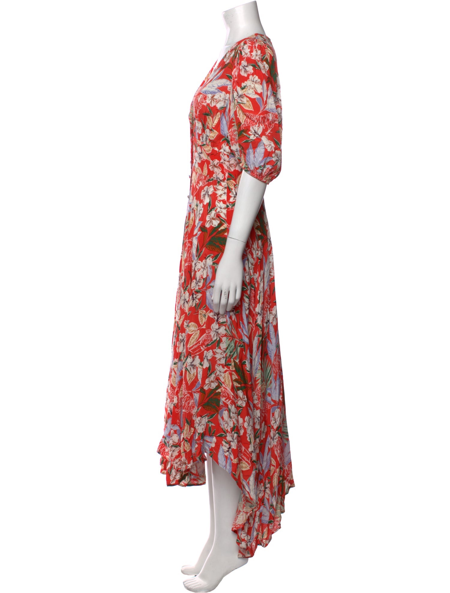 Maje Floral Print Midi Length Dress
