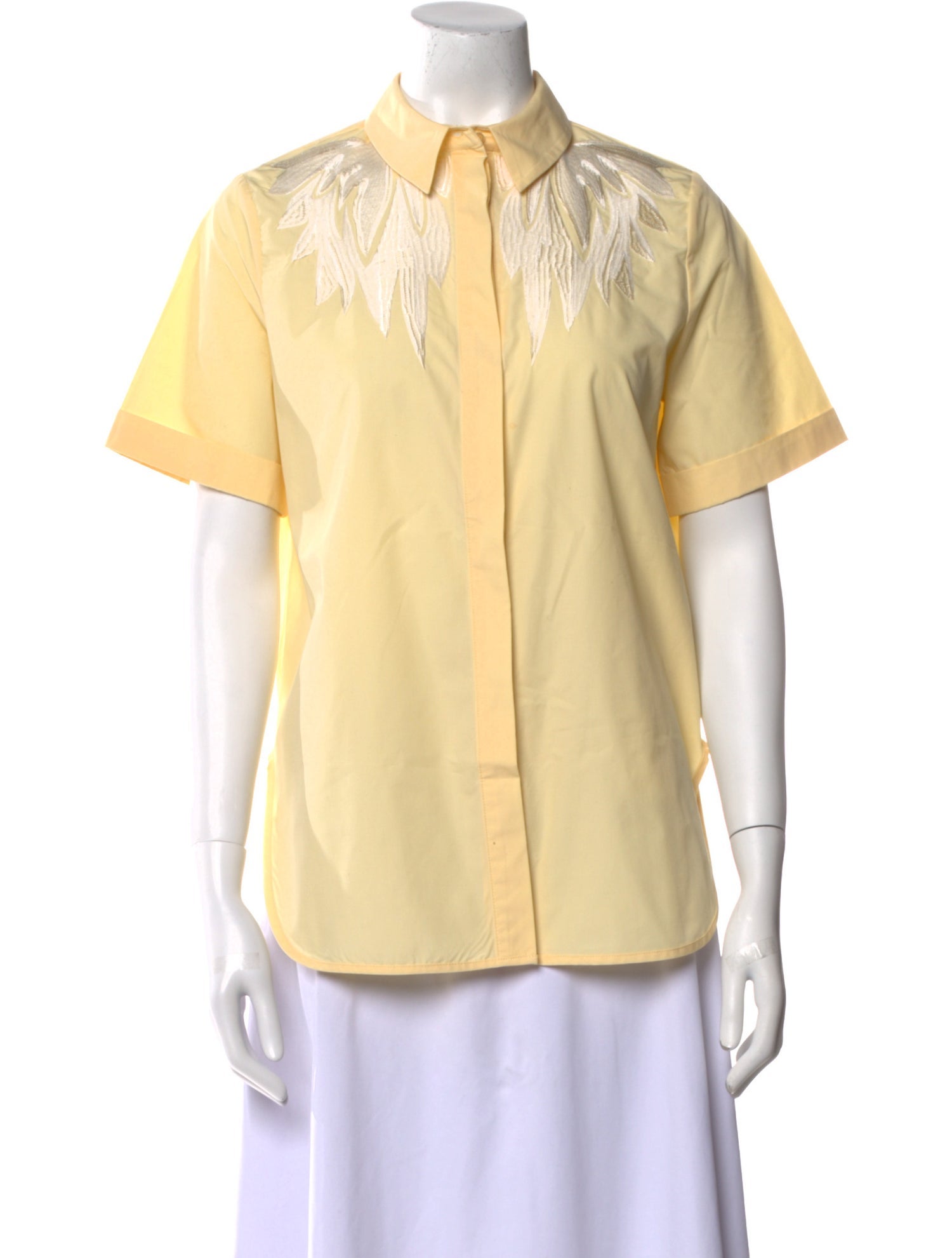 Maje Short Sleeve Button-Up Top