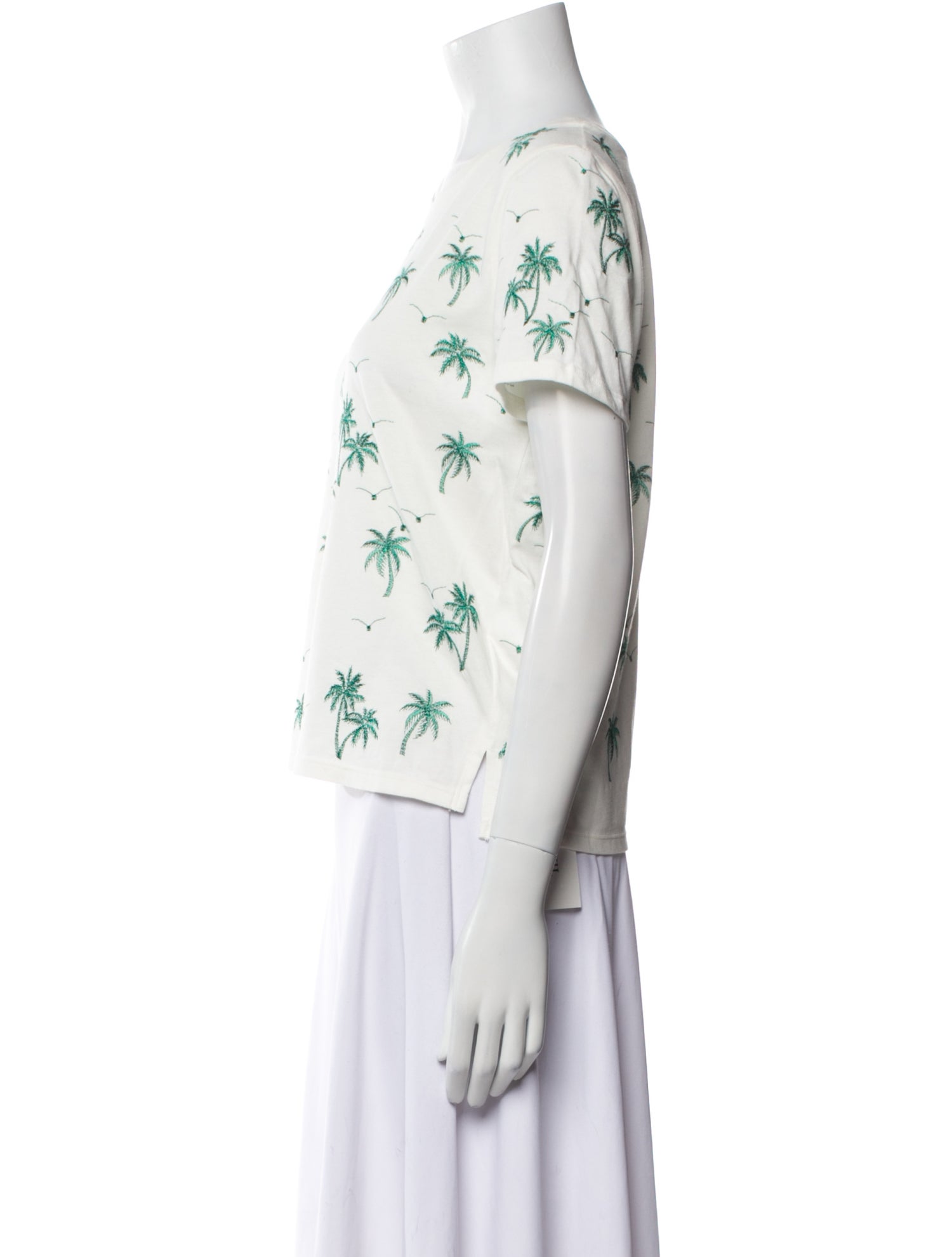 Maje Floral Print Bateau Neckline T-Shirt