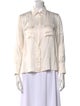 Maje Silk Long Sleeve Button-Up Top