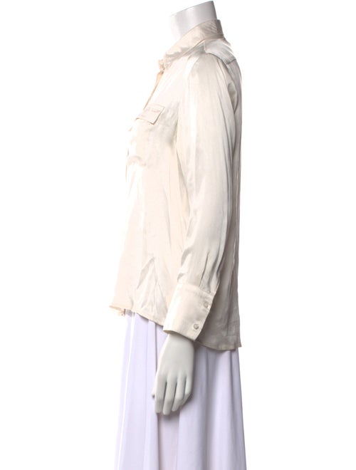 Maje Silk Long Sleeve Button-Up Top