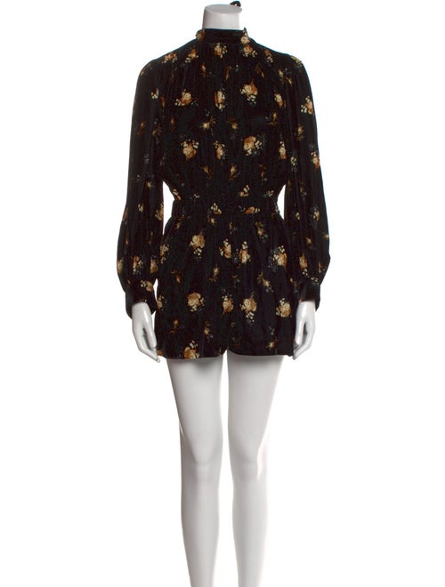 Maje Floral Print Mock Neck Romper