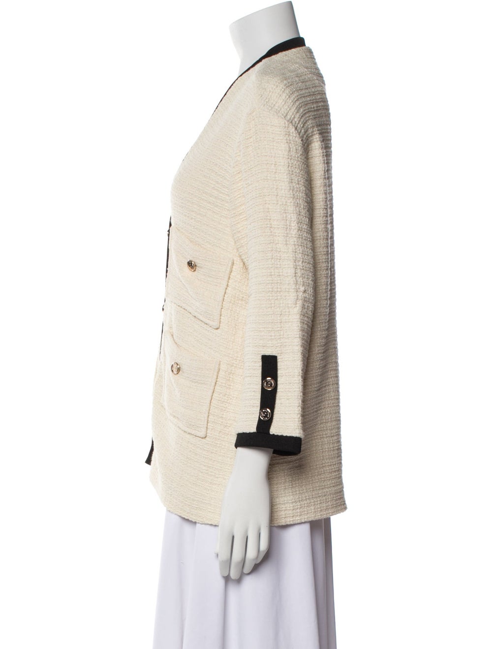 Maje Blazer Neutrals Collarless Patch Pockets & - image 2