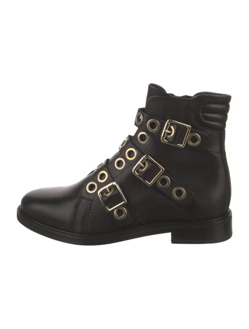 Maje Leather Printed Combat Boots
