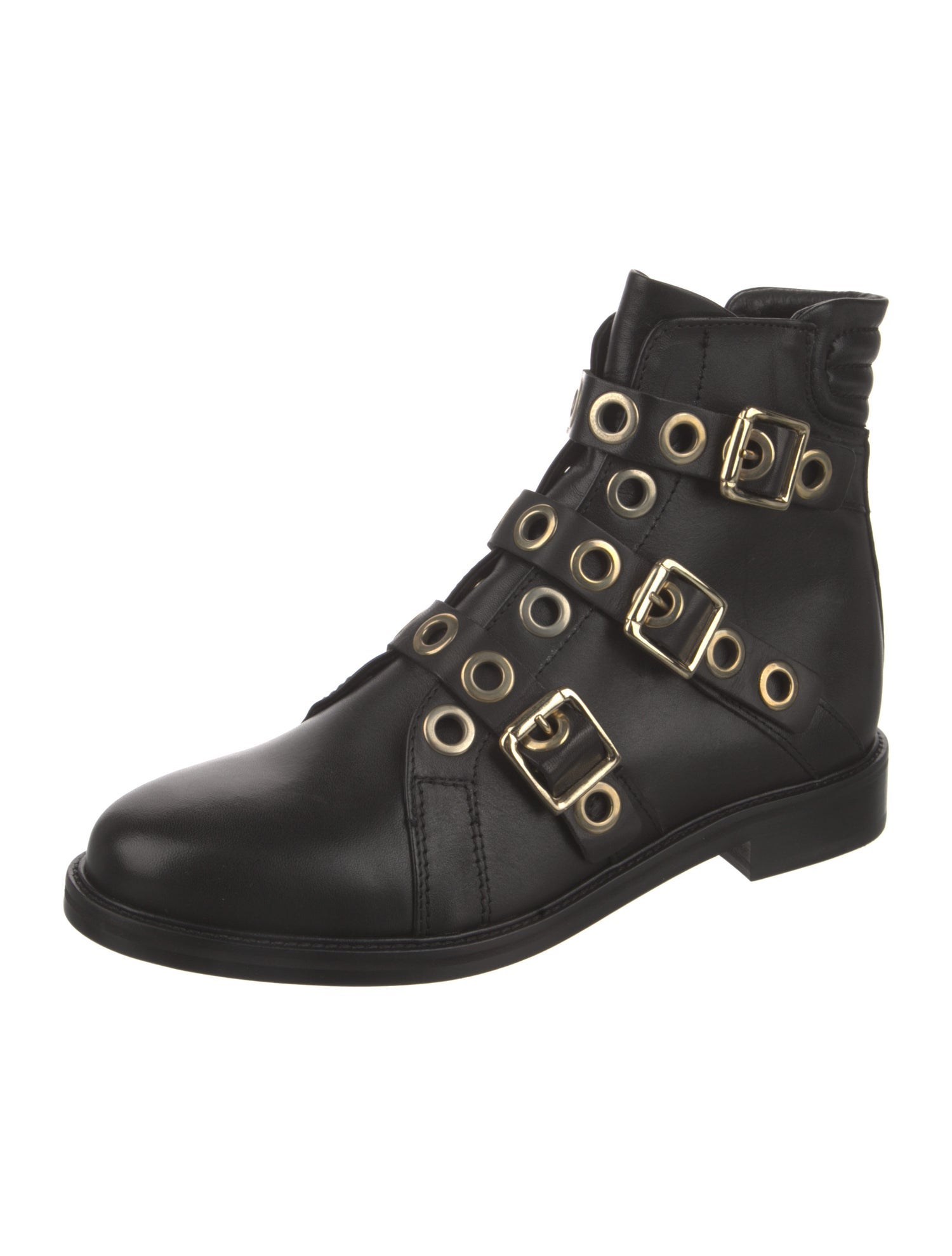 Maje Leather Printed Combat Boots