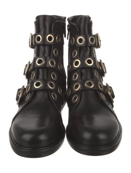 Maje Leather Printed Combat Boots