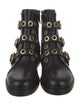 Maje Leather Printed Combat Boots