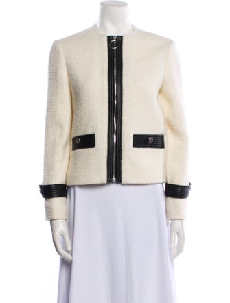 Maje Wool Colorblock Pattern Evening Jacket