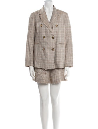 Maje Plaid Print Short Set