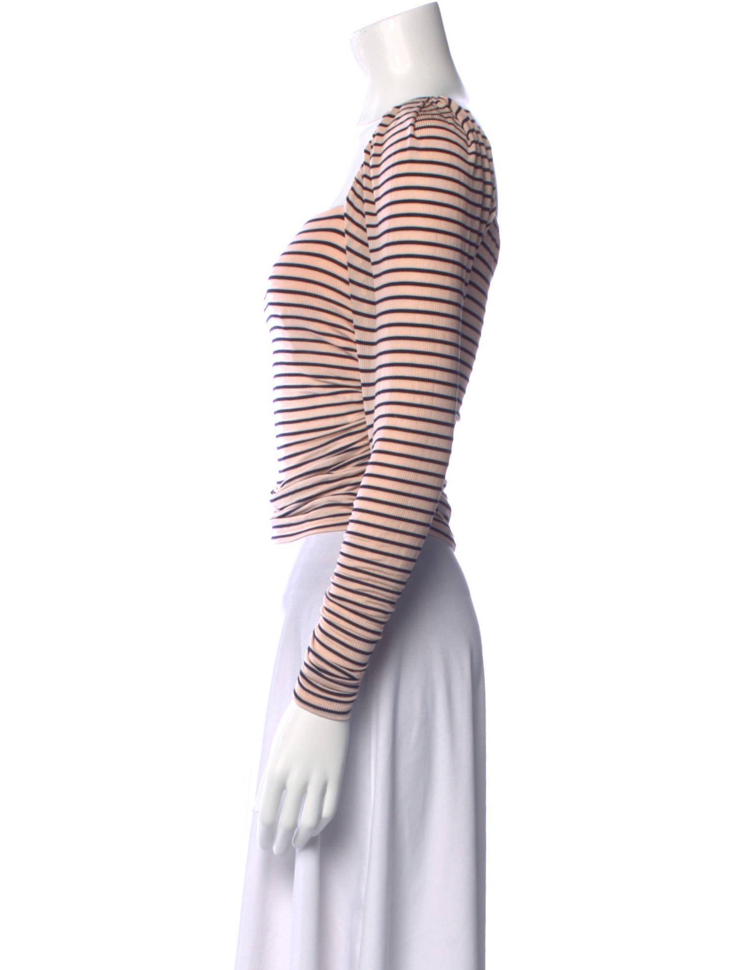 Maje Striped Square Neckline Crop Top