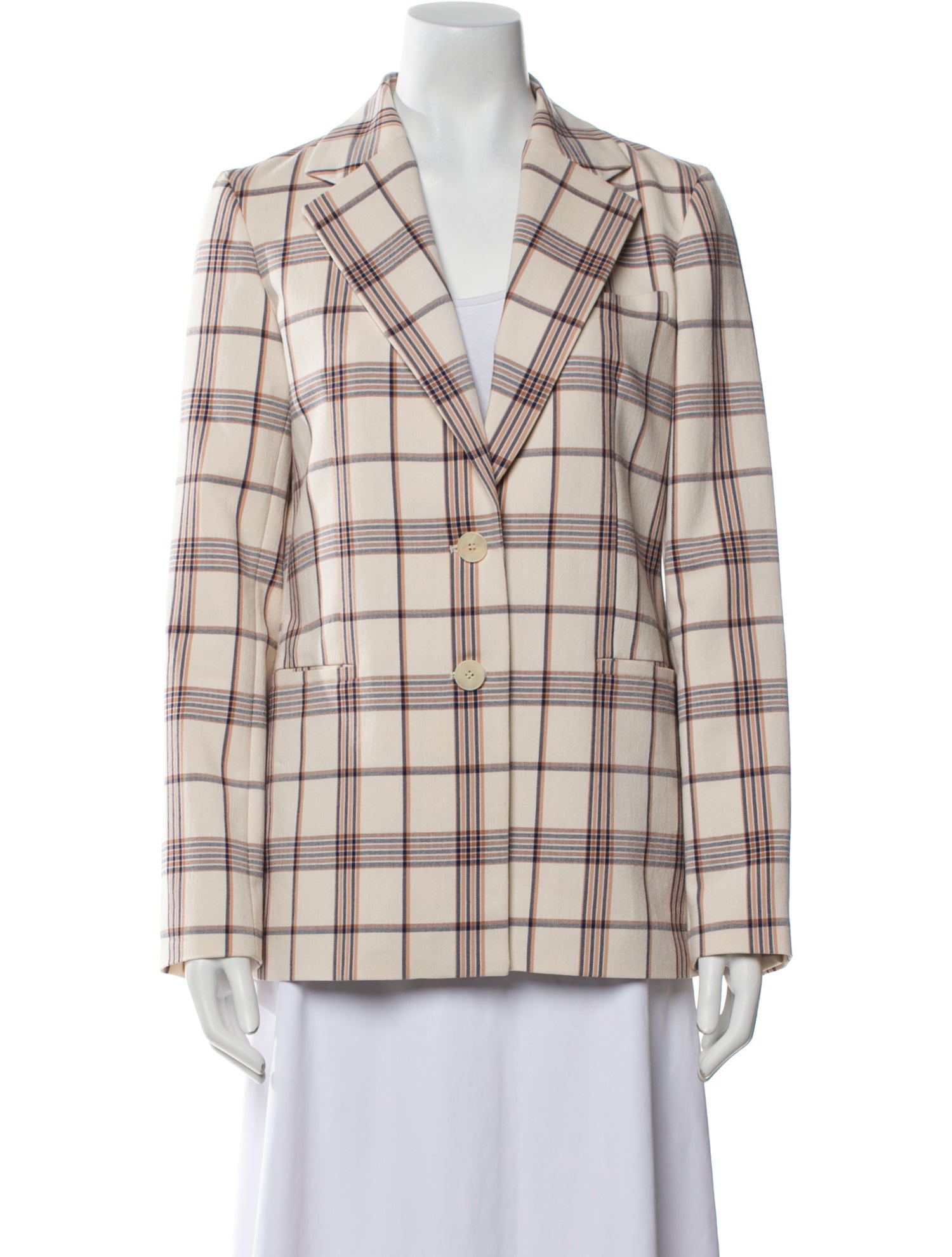 Maje Plaid Print Blazer
