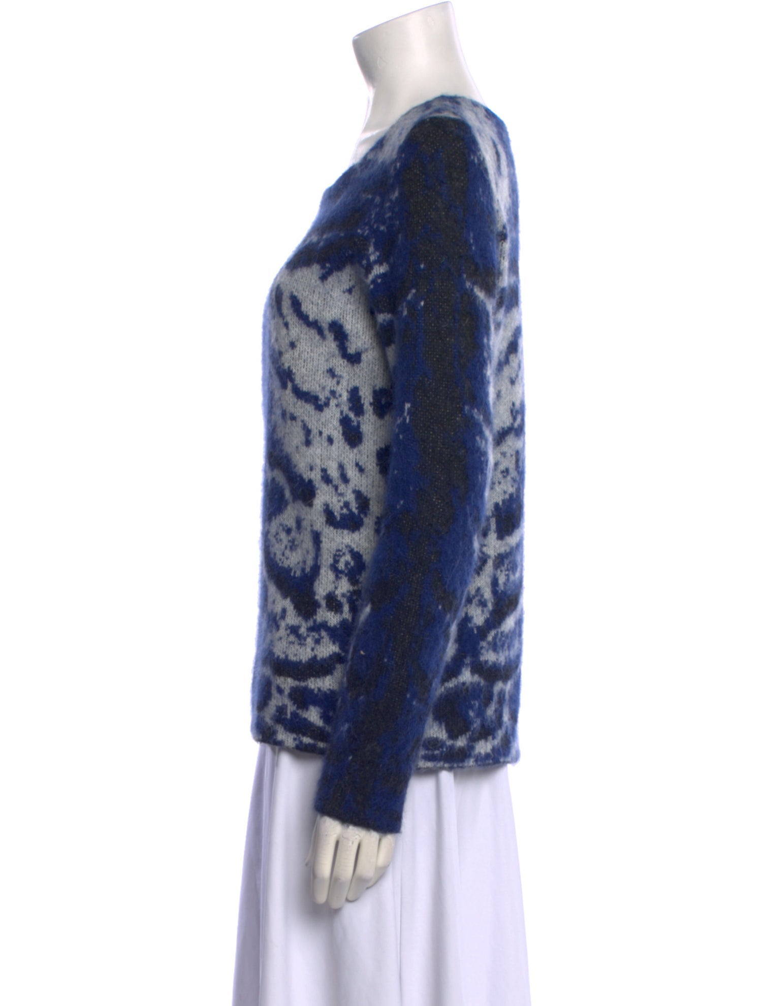 Maje Animal Print Scoop Neck Sweater