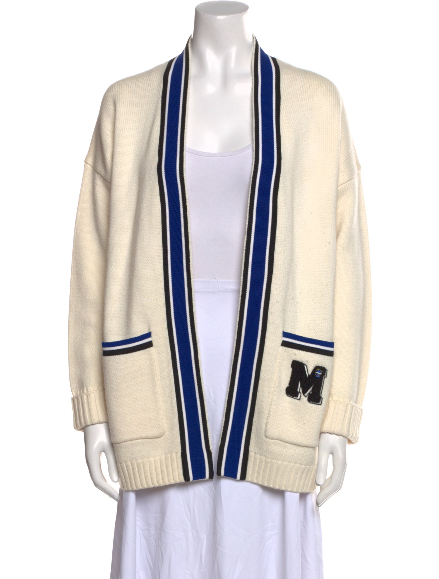 Maje Striped Open Front Sweater