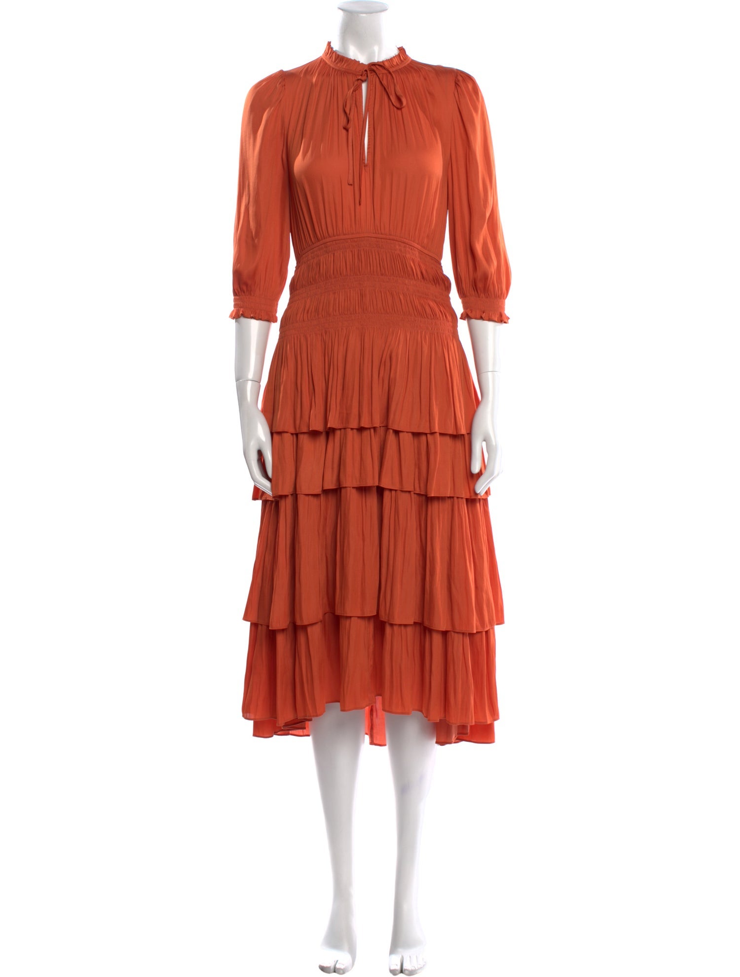 Maje Mock Neck Midi Length Dress