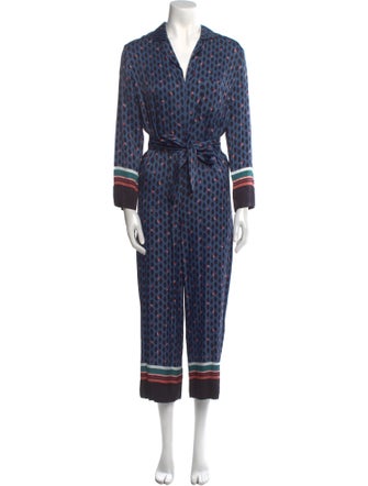 Maje Printed V-Neck Jumpsuit