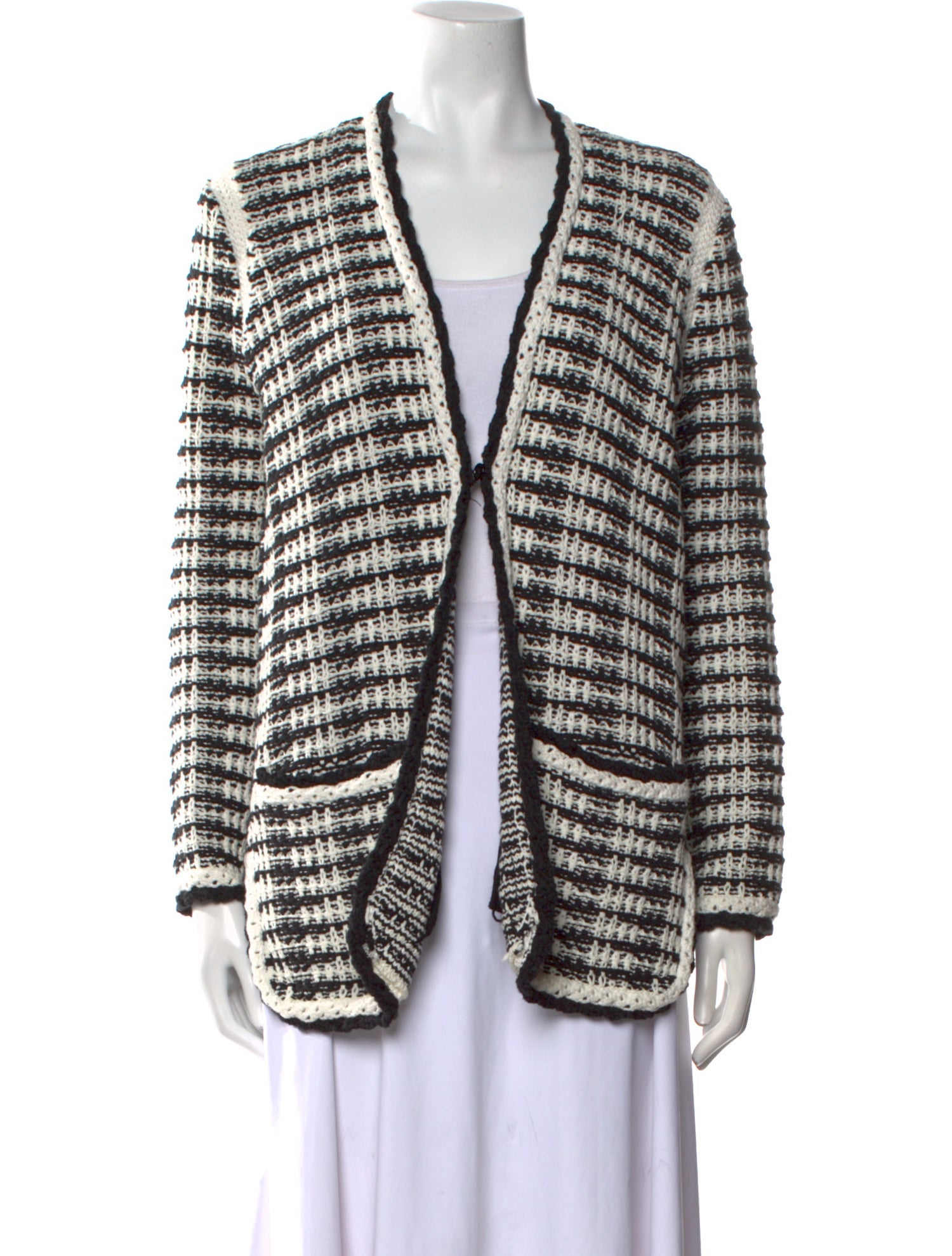 Maje Striped Open Front Sweater