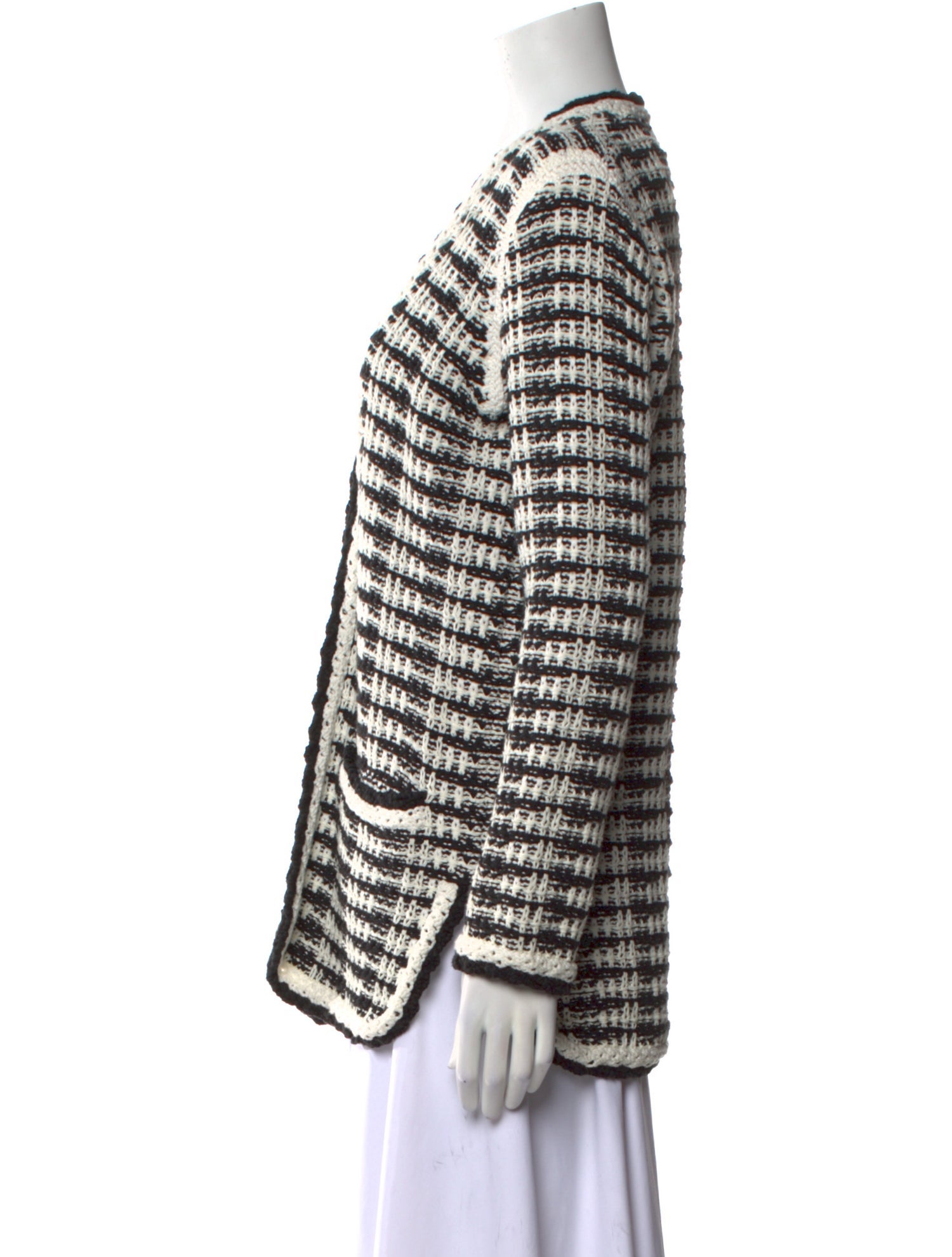 Maje Striped Open Front Sweater