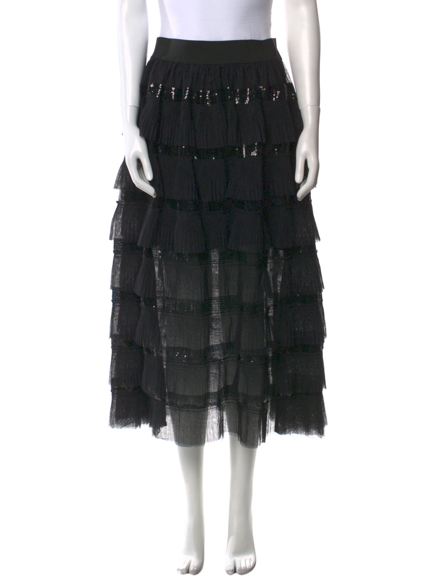 Maje Sequin Embellishments Midi Length Skirt w/ Tags