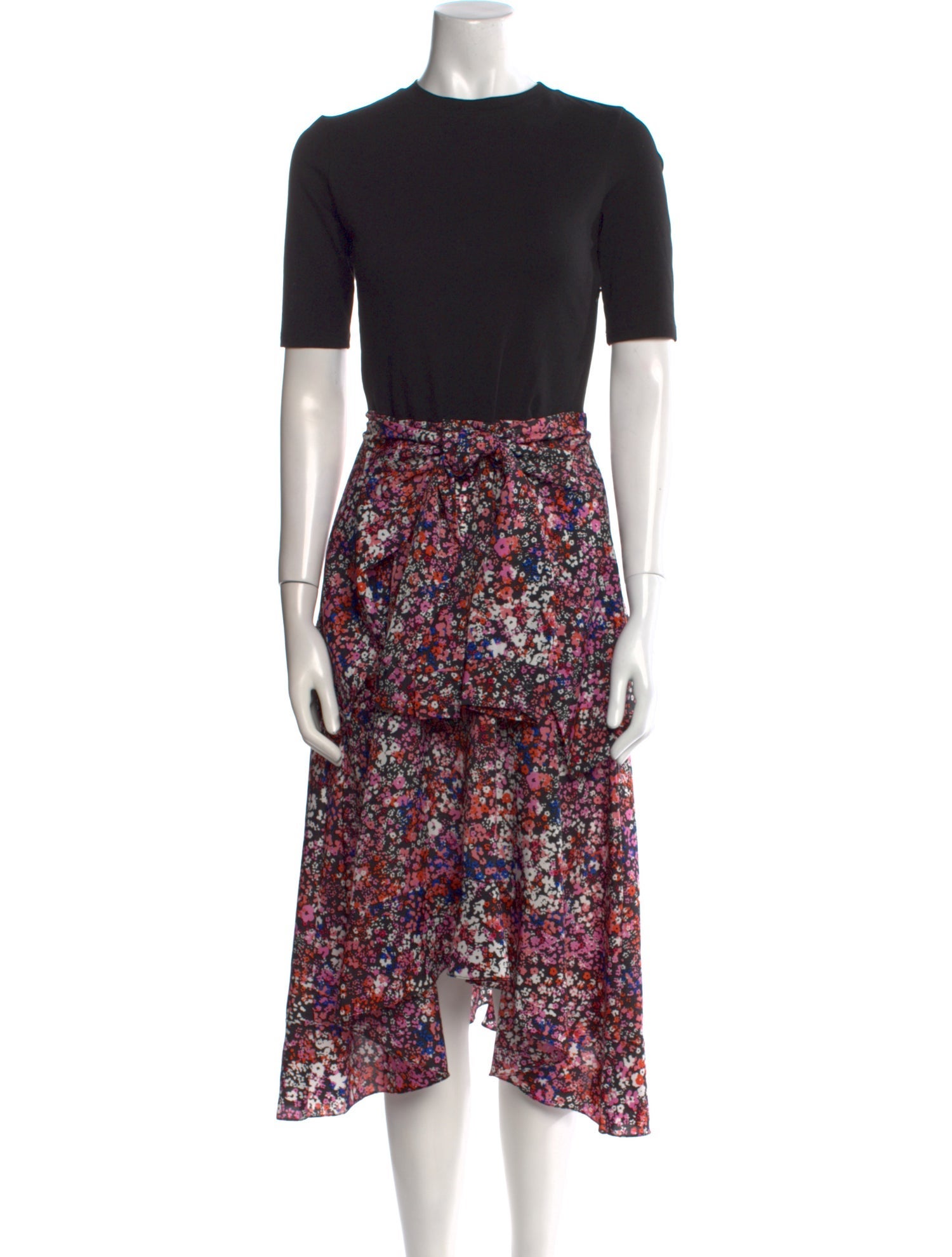 Maje Floral Print Midi Length Dress