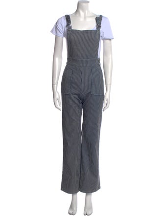 Maje Striped Square Neckline Jumpsuit