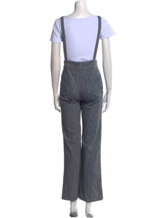 Maje Striped Square Neckline Jumpsuit