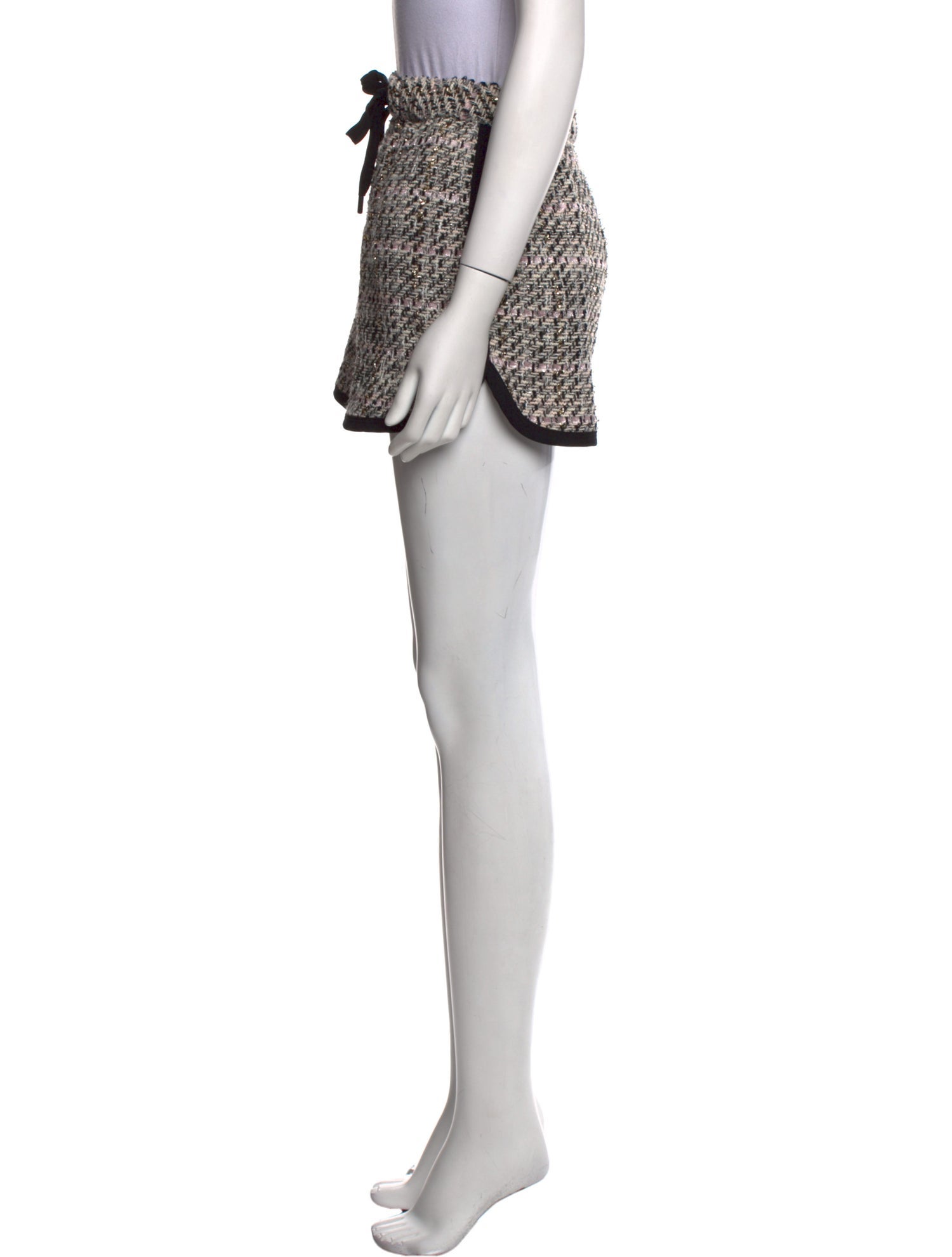 Maje Tweed Pattern Mini Shorts