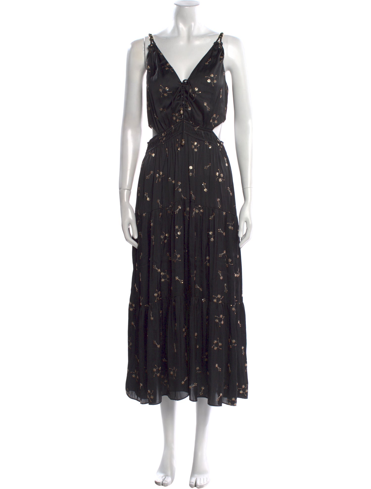 Maje Floral Print Long Dress