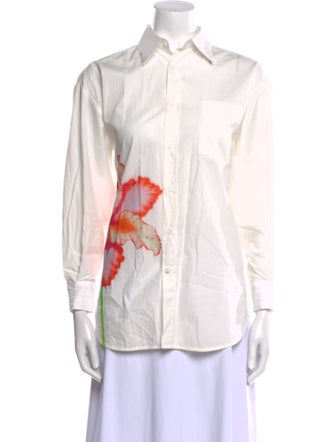 Maje Long Sleeve Button-Up Top