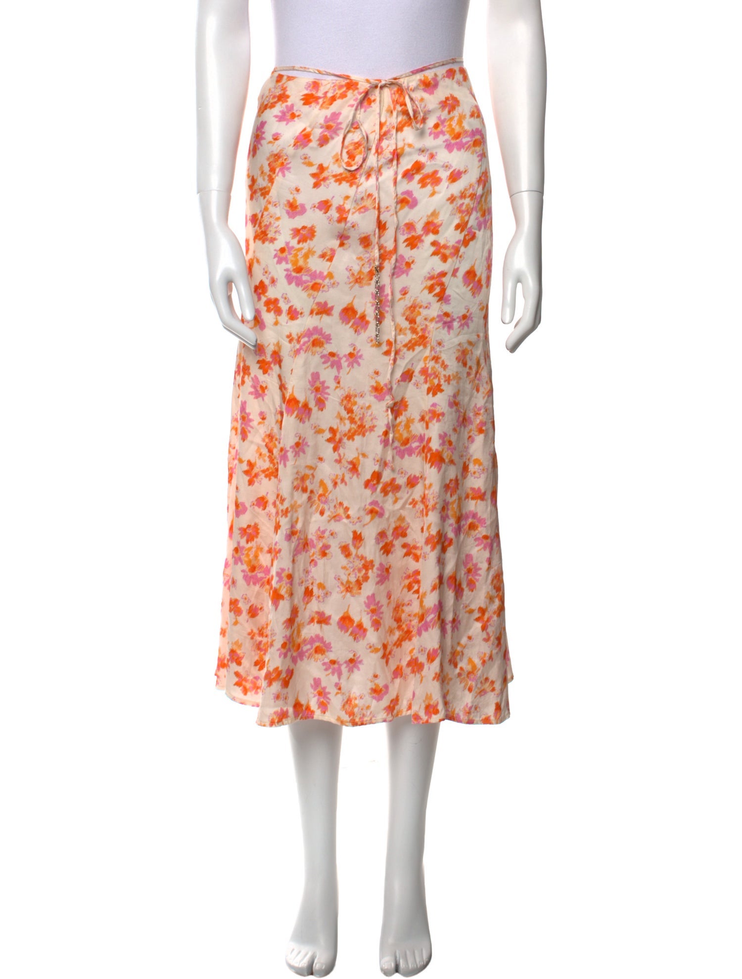 Maje Floral Print Midi Length Skirt