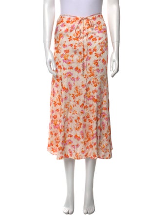 Maje Floral Print Midi Length Skirt