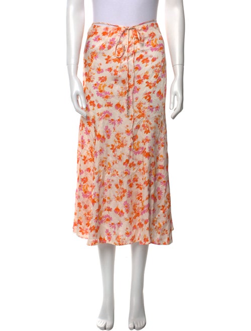 Maje Floral Print Midi Length Skirt