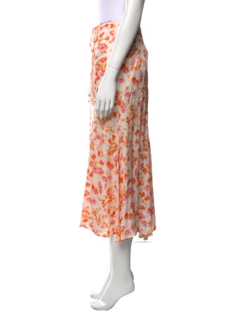 Maje Floral Print Midi Length Skirt