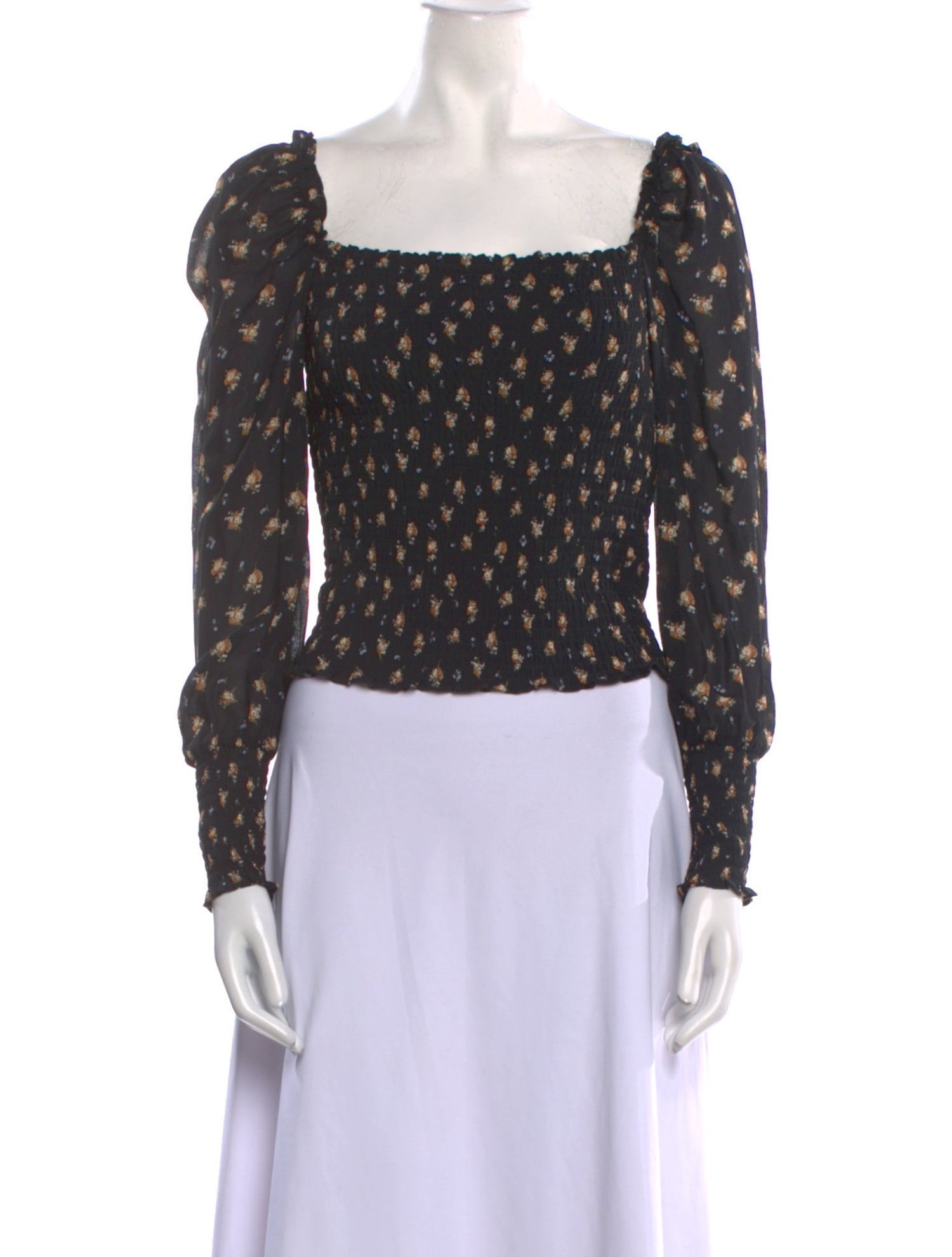 Maje Printed Square Neckline Crop Top