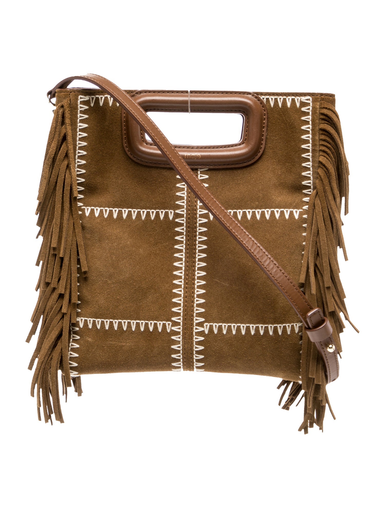 Maje Suede Top Handle Bag