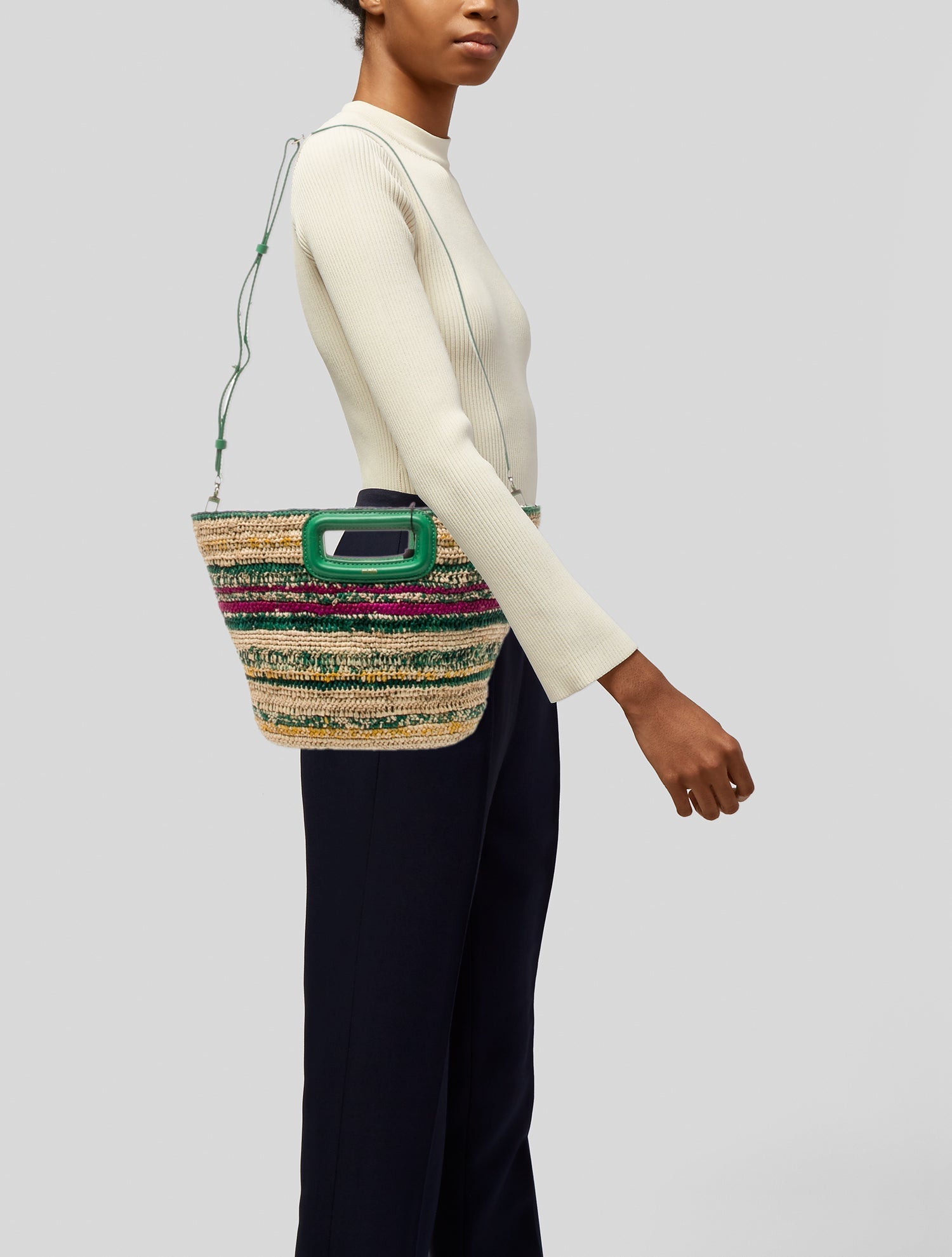 Maje Raffia Top Handle Bag w/ Tags