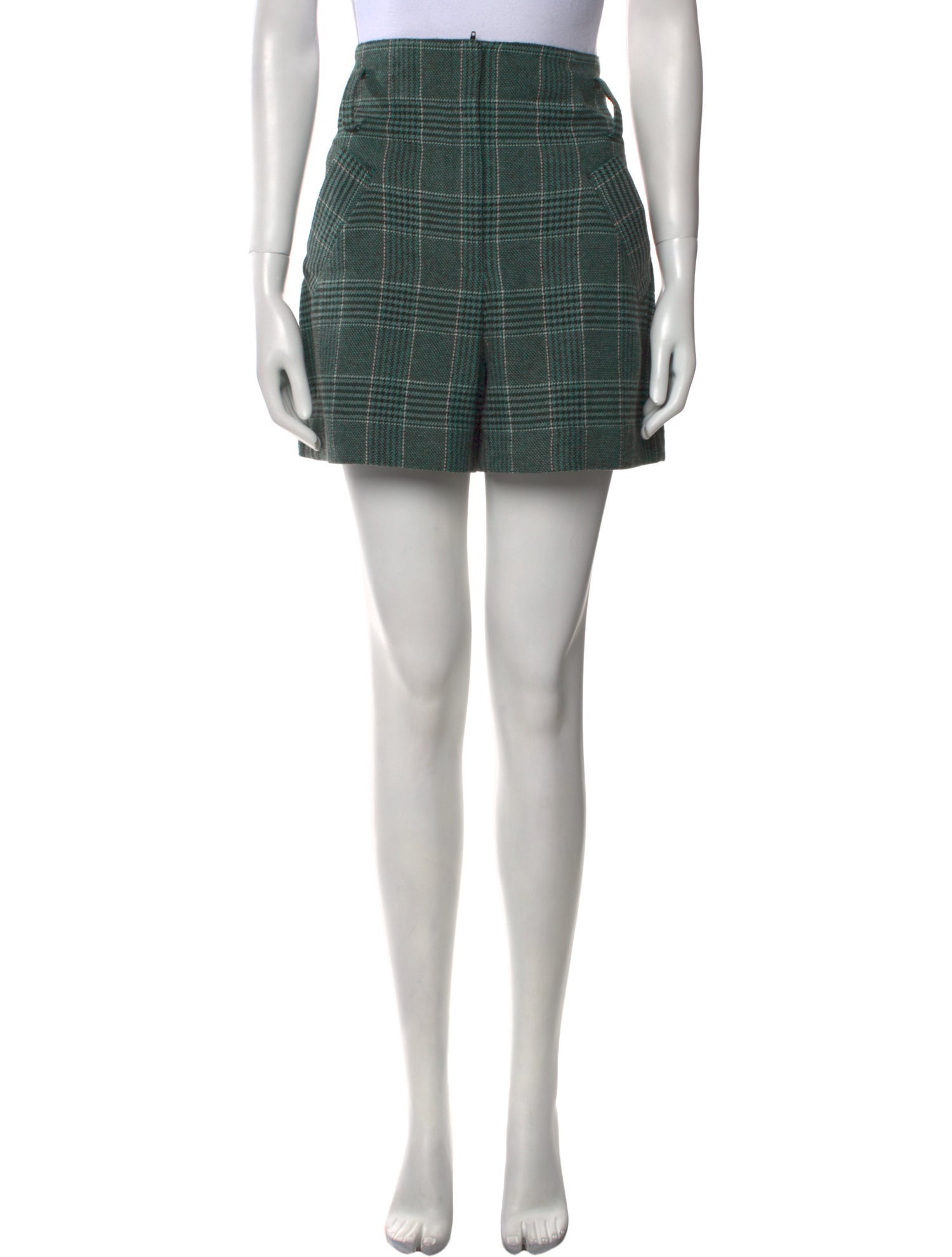 Maje Plaid Print Mini Shorts