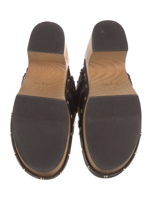 Maje Leather Colorblock Pattern Mules