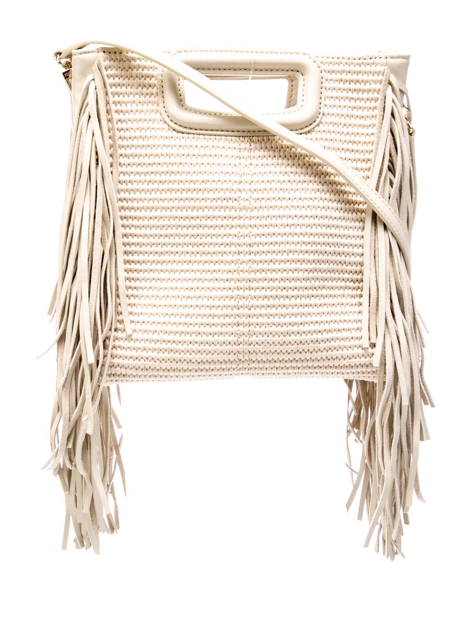 Maje Raffia Top Handle Bag