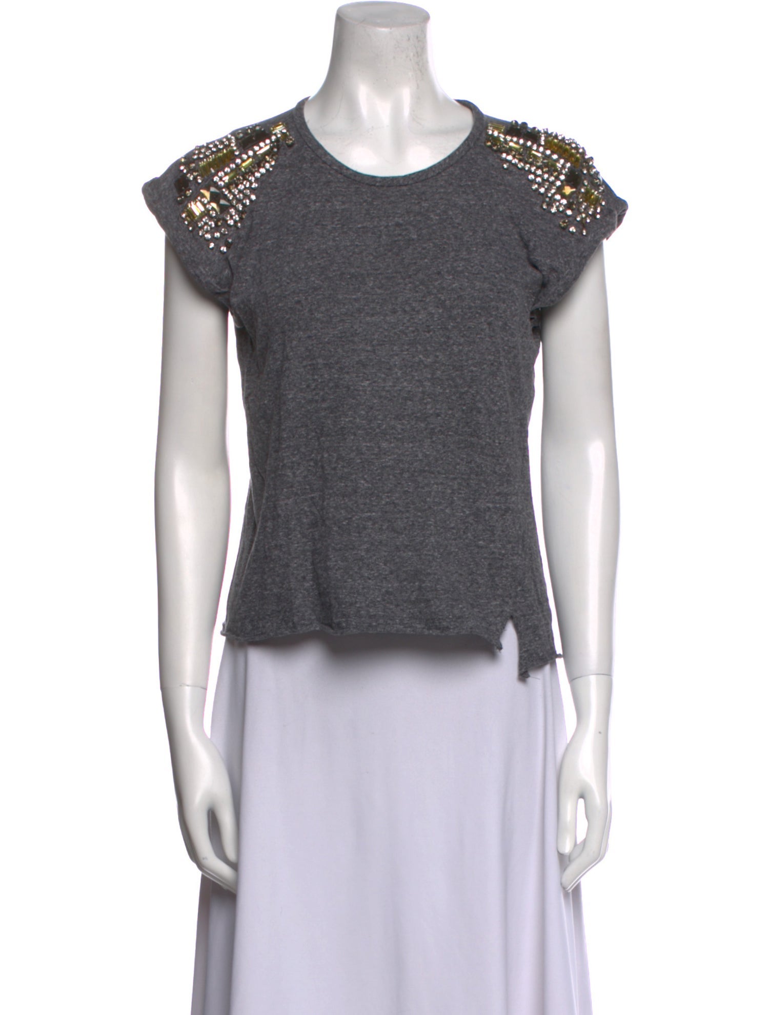 Maje Scoop Neck Short Sleeve Top