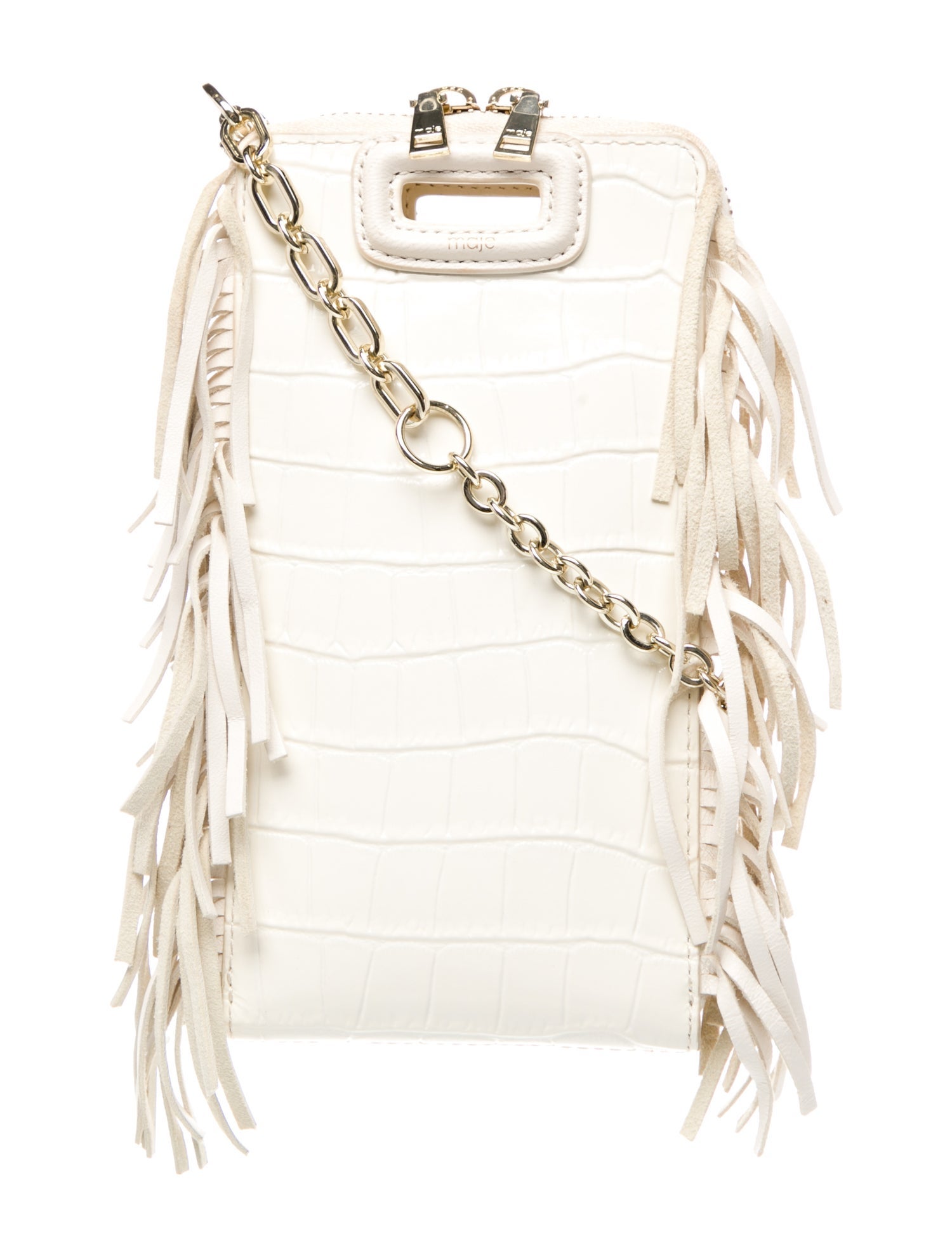 Maje Patent Leather Top Handle Bag