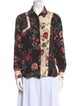 Maje Floral Print Long Sleeve Button-Up Top