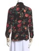 Maje Floral Print Long Sleeve Button-Up Top