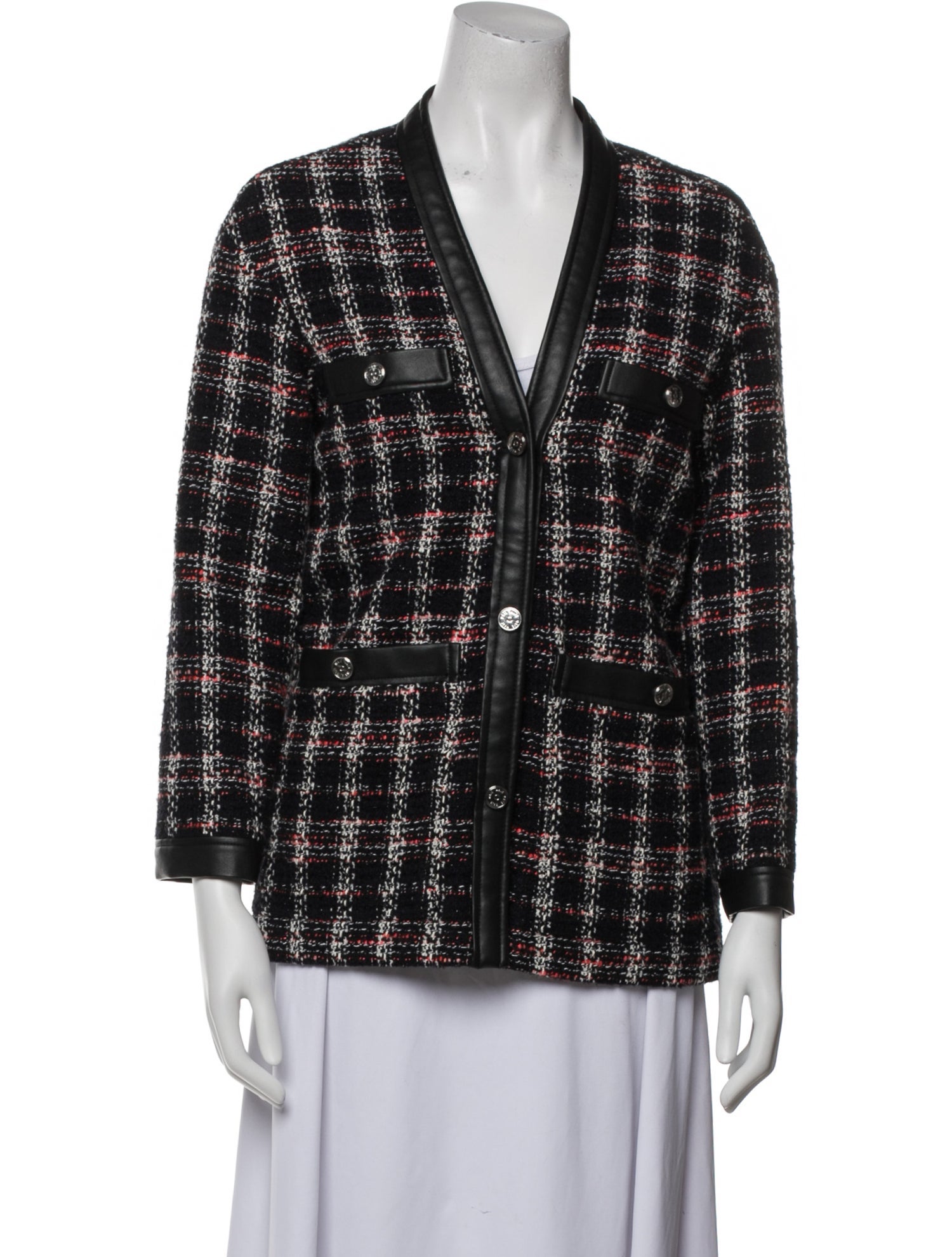Maje Plaid Print Blazer