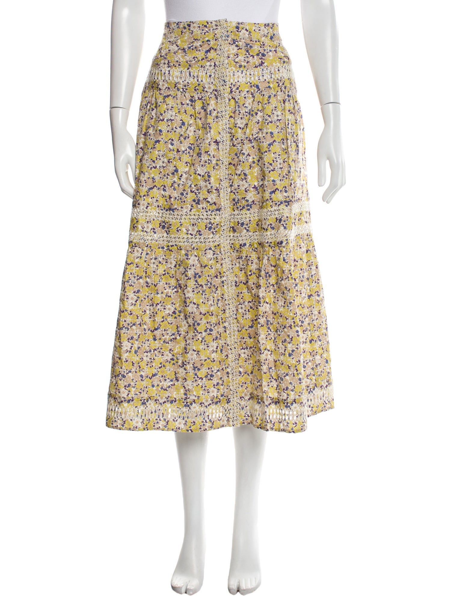 Maje Floral Print Midi Length Skirt w/ Tags