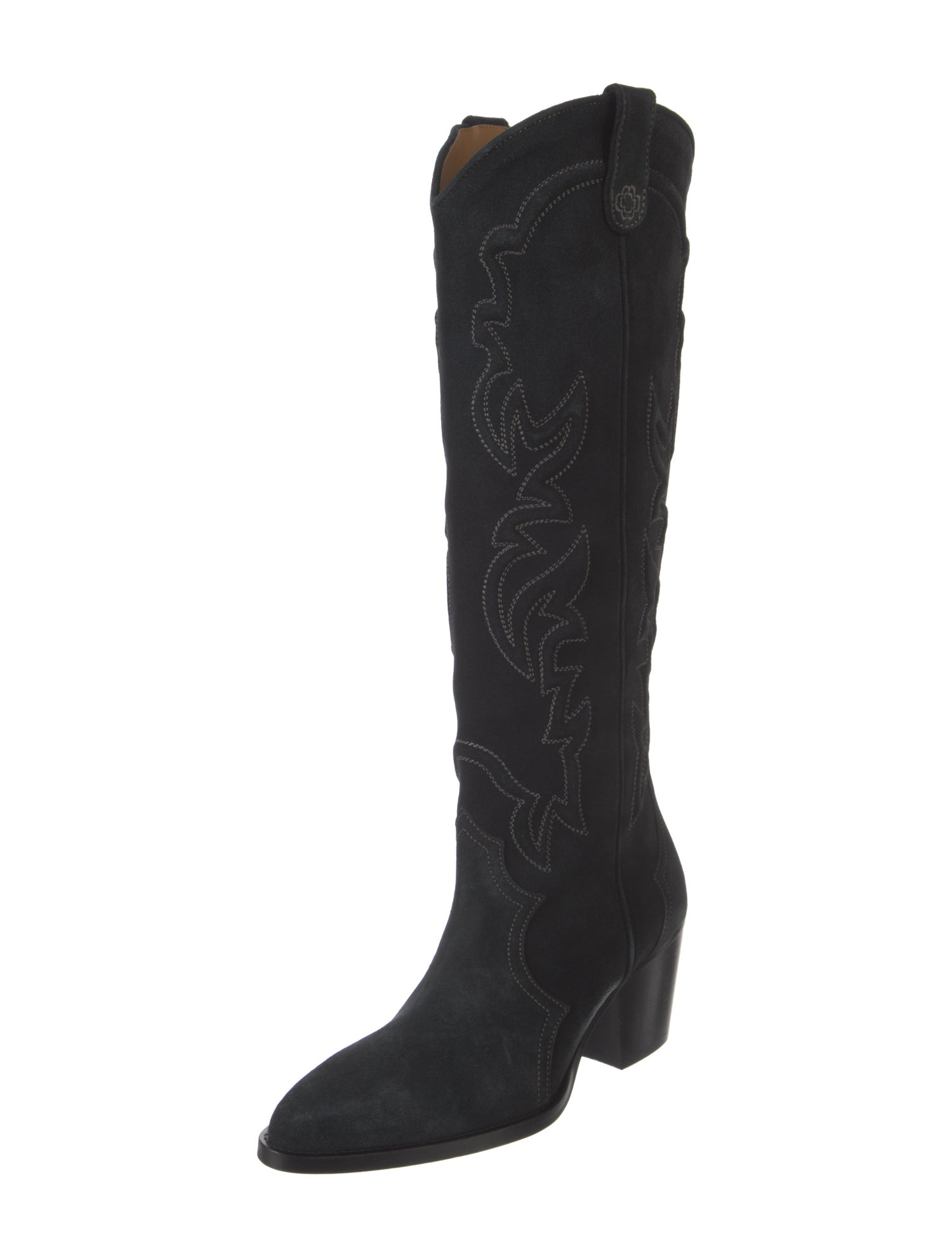 Maje Suede Embroidered Accent Riding Boots w/ Tags