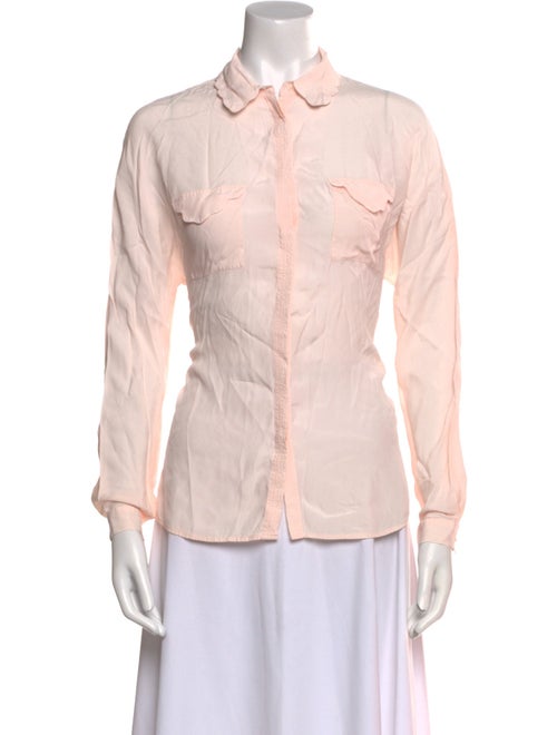 Maje Long Sleeve Button-Up Top