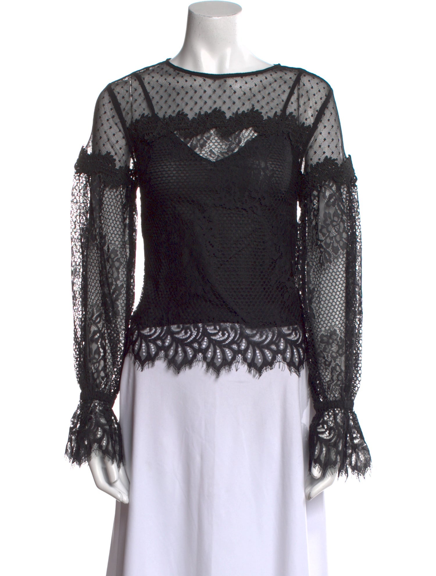 Maje Lace Pattern Bateau Neckline Blouse w/ Tags